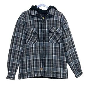 Brazos Workforce Quilted‎ Flannel Hooded Shirt Jacket | Size M